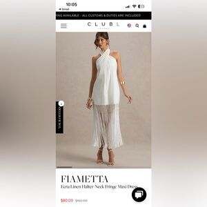 Club L London White Dress with Fringe Detail